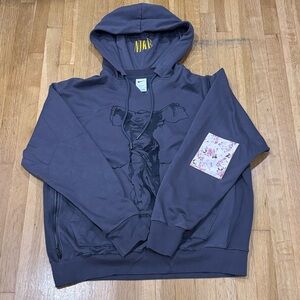 Nike Charcoal Hoodie with Floral Accent